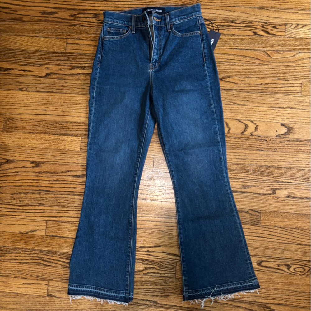 NWT Veronica Beard Carson Ankle Flare Classic Blue Women's Jeans- Size 28
